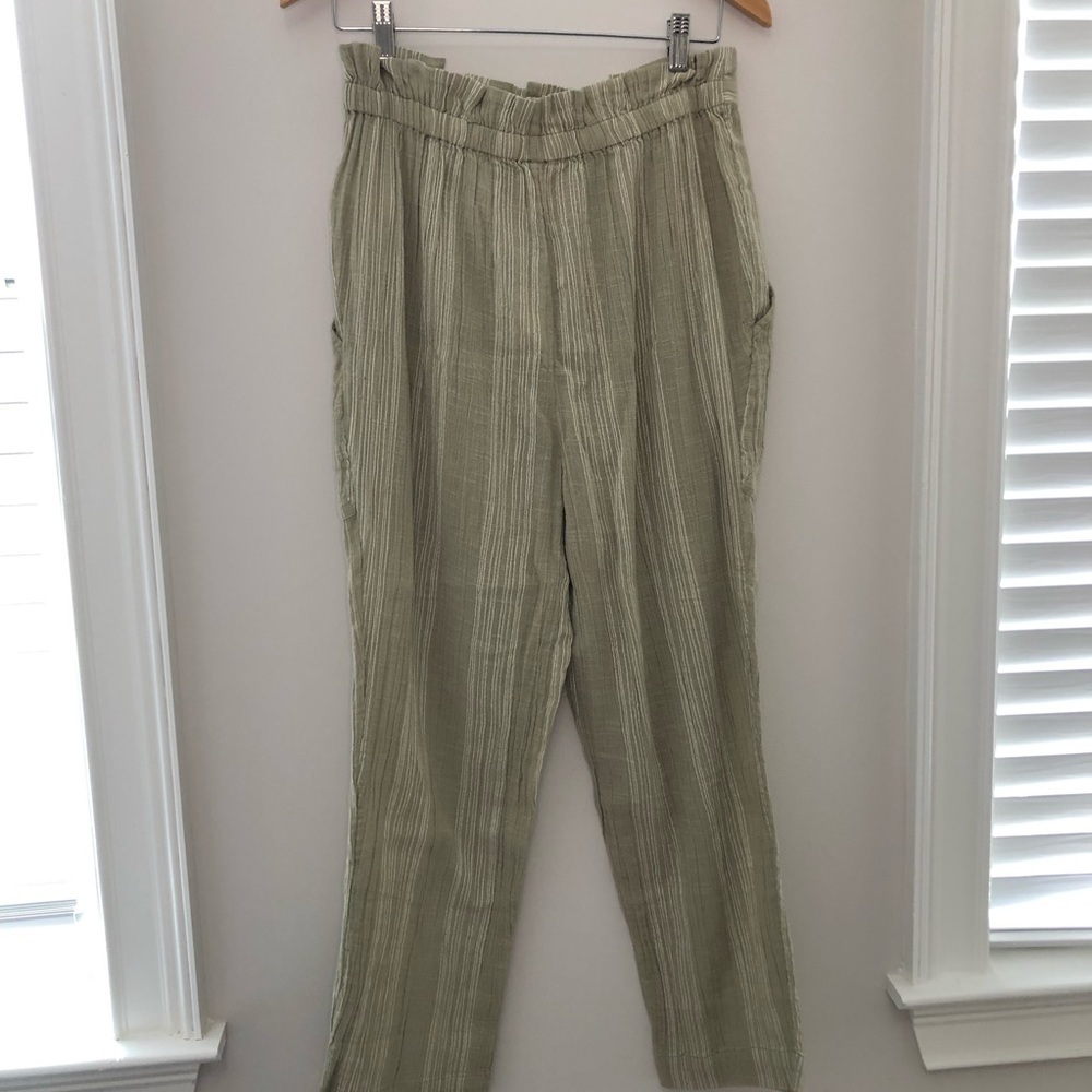 Free People Semi Sweet Cropped Pants In Sage Combo - Picture 11 of 13